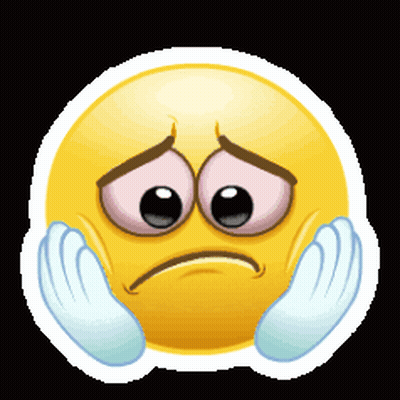 Sad Smiley Face With Hands GIF