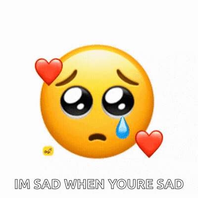 Sad Smiley Face With Hearts GIF