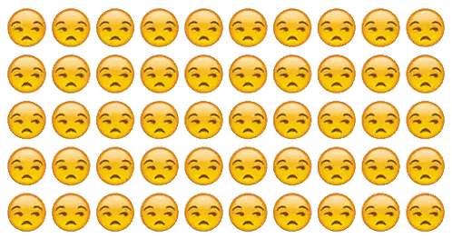 Sad Smiley Faces In A Row Sticker