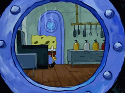Sad Spongebob In The Kitchen GIF