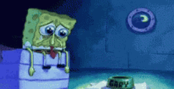 Sad Spongebob In The Room GIF