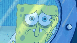 Sad Spongebob In The Window GIF