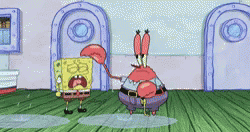Sad Spongebob Patted By Mr. Krabs GIF