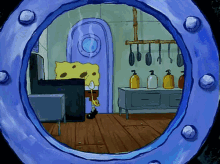 Sad SpongeBob SquarePants Grilling Himself GIF