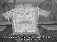 Sad SpongeBob SquarePants Holding Coat Of Tears GIF