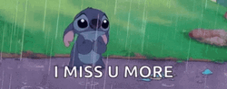 Sad Stich Crying In Rain Miss You Too  GIF