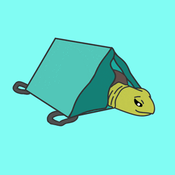 Sad Turtle Cartoon Trapped Ocean Trash GIF
