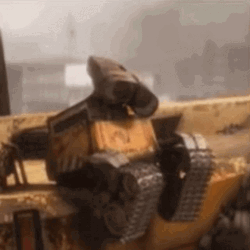 Sad Wall E Checking His Gears GIF
