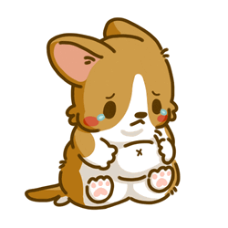 Sad Welsh Corgi Cartoon Dog GIF