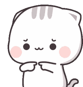 Sad White Cat Cartoon Sticker