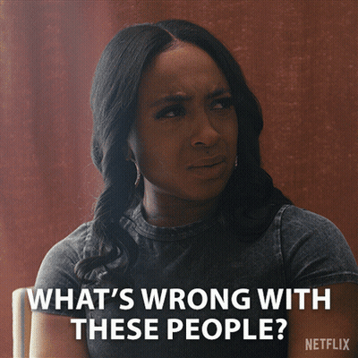 Sad Woman Saying What's Wrong With These People GIF