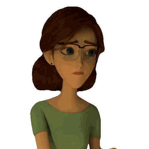 Sad Woman Wearing Glasses And Green Shirt Sticker