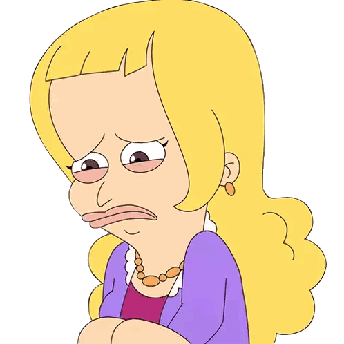 Sad Woman With Blonde Hair Sticker