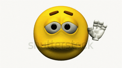 Sad Yellow Smiley Waving GIF
