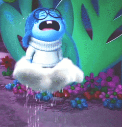 Sadness Inside Out Crying Riding Cloud GIF