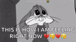 Sadness Visible In Bugs Bunny GIF
