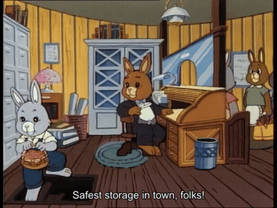 Safest Storage In Town Folks Cartoon Scene GIF