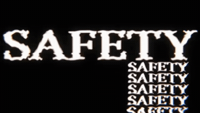 Safety In White Letters On Black Background GIF