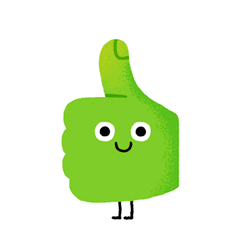Sage Green Animated Thumbs Up