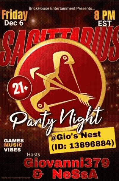 Sagittarius Party Night December 6 GIF