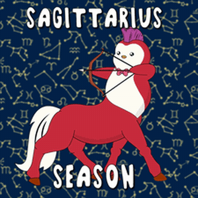Sagittarius Season Poster With Centaur Holding Bow GIF