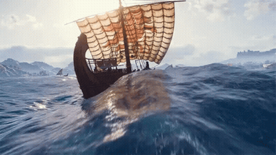 Sailboat Floating On Water GIF