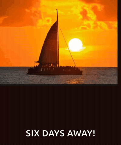 Sailboat In Ocean At Sunset Six Days Away GIF