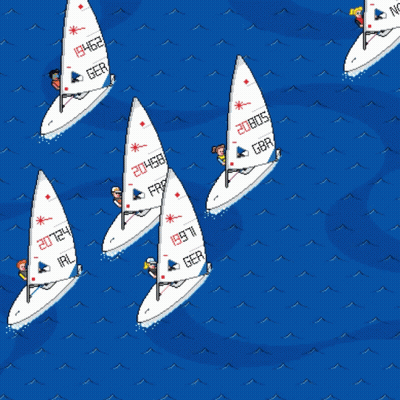 Sailboat In Ocean Named Akela 73 GIF