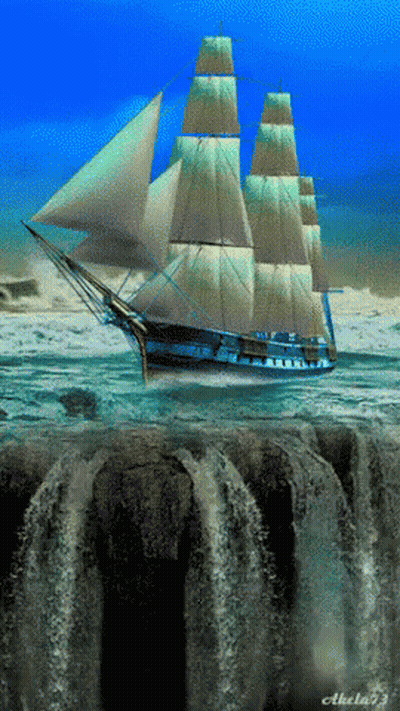 Sailboat In Ocean Named Akela 73 GIF