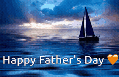 Sailboat In Ocean Saying Happy Father's Day GIF