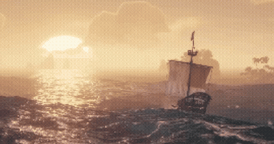 Sailboat In Ocean With Sun Shining Through Clouds GIF