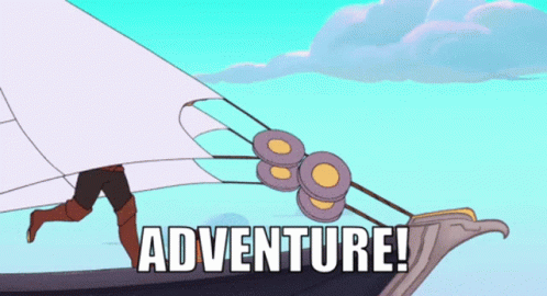 Sailboat With Adventure Text GIF