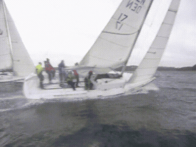 Sailboat With Clouds In Sky GIF