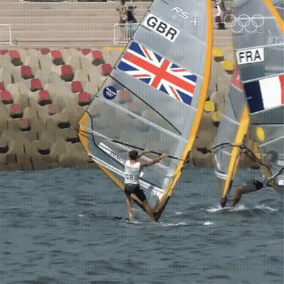 Sailboat With GBR On Sail GIF