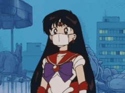 Sailor Mars Mask Cough GIF