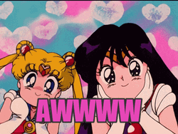 Sailor Moon And Sailor Mars Awww GIF