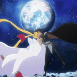 Sailor Moon And Tuxedo Mask Emotional Kiss GIF