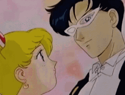 Sailor Moon And Tuxedo Mask Gentle Kiss GIF
