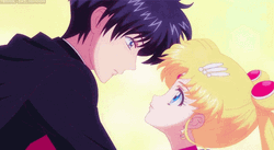 Sailor Moon And Tuxedo Mask Going To Kiss GIF
