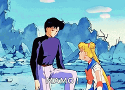Sailor Moon And Tuxedo Mask Kiss GIF