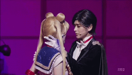 Sailor Moon And Tuxedo Mask Kiss GIF