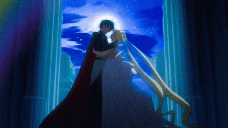 Sailor Moon And Tuxedo Mask Kiss GIF