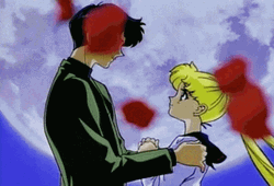 Sailor Moon And Tuxedo Mask Kiss GIF