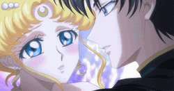 Sailor Moon And Tuxedo Mask Long Emotional Kiss GIF