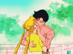 Sailor Moon And Tuxedo Mask Torrid Kiss GIF