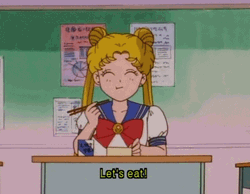 Sailor Moon Eating Lunch Let's Eat GIF