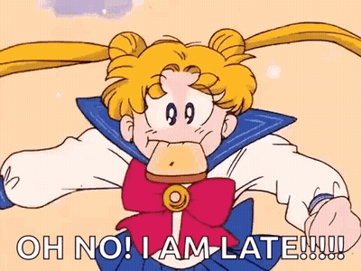 Sailor Moon Saying Oh No I Am Late GIF