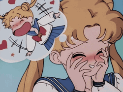 Sailor Moon Thinking Blushing Anime GIF