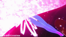 Sailor Moon Transformation To Glittery Pink Suit GIF