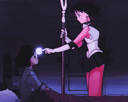 Sailor Saturn Hotaru Tomoe Forehead Power Touch GIF